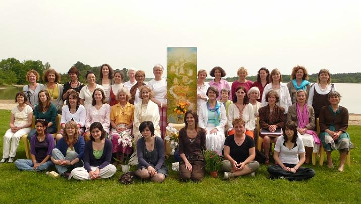 13 france.jpg - 30 January 2010France: The Mother of the Domain of the Raja of France, Dr Susie Dillbeck, and National Director Yolande Toulemont work together to bring together ladies for inspiring knowledge and blissful experiences during their practice of Yogic Flying.